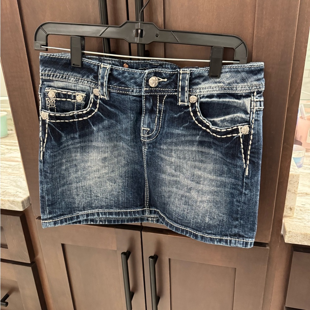 Miss Me Dark Wash Denim Mini Skirt